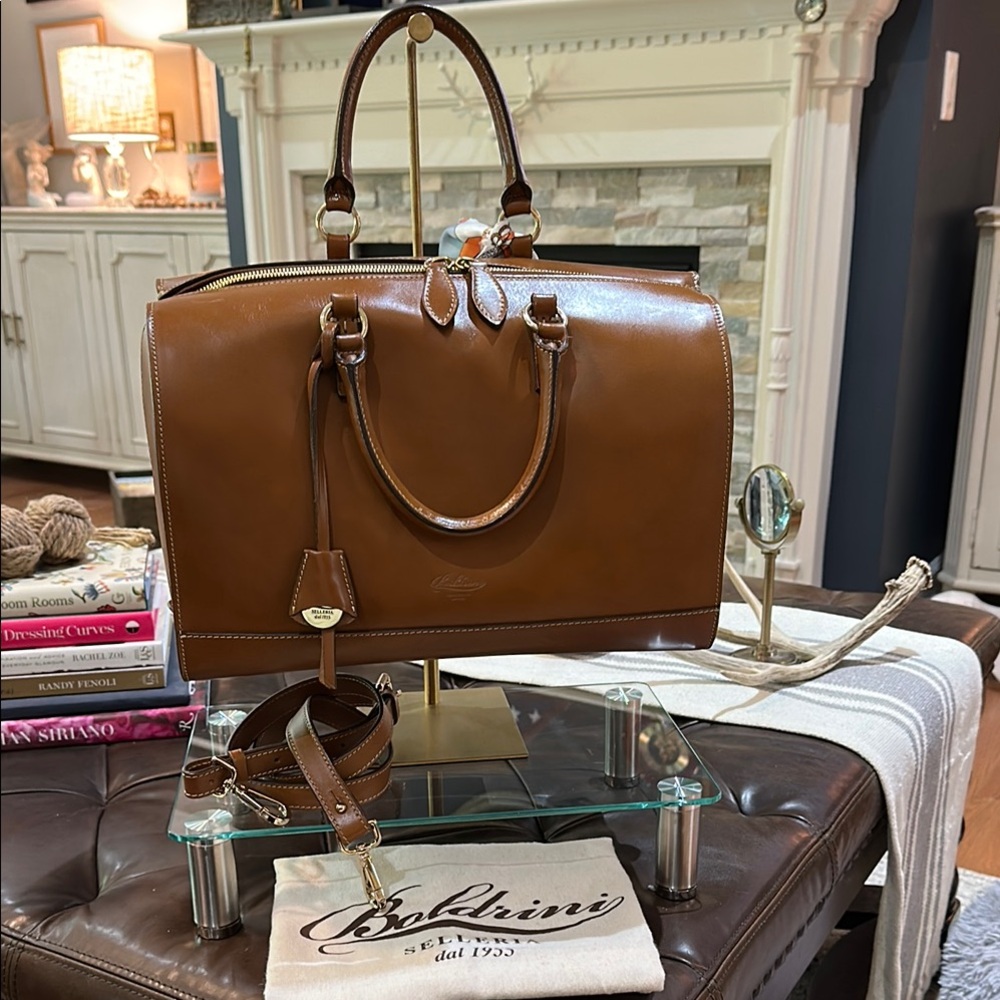 Boldrini Selleria Florentine Vachetta Leather Satchel in Cuoio Brown, EUC - Picture 4 of 16